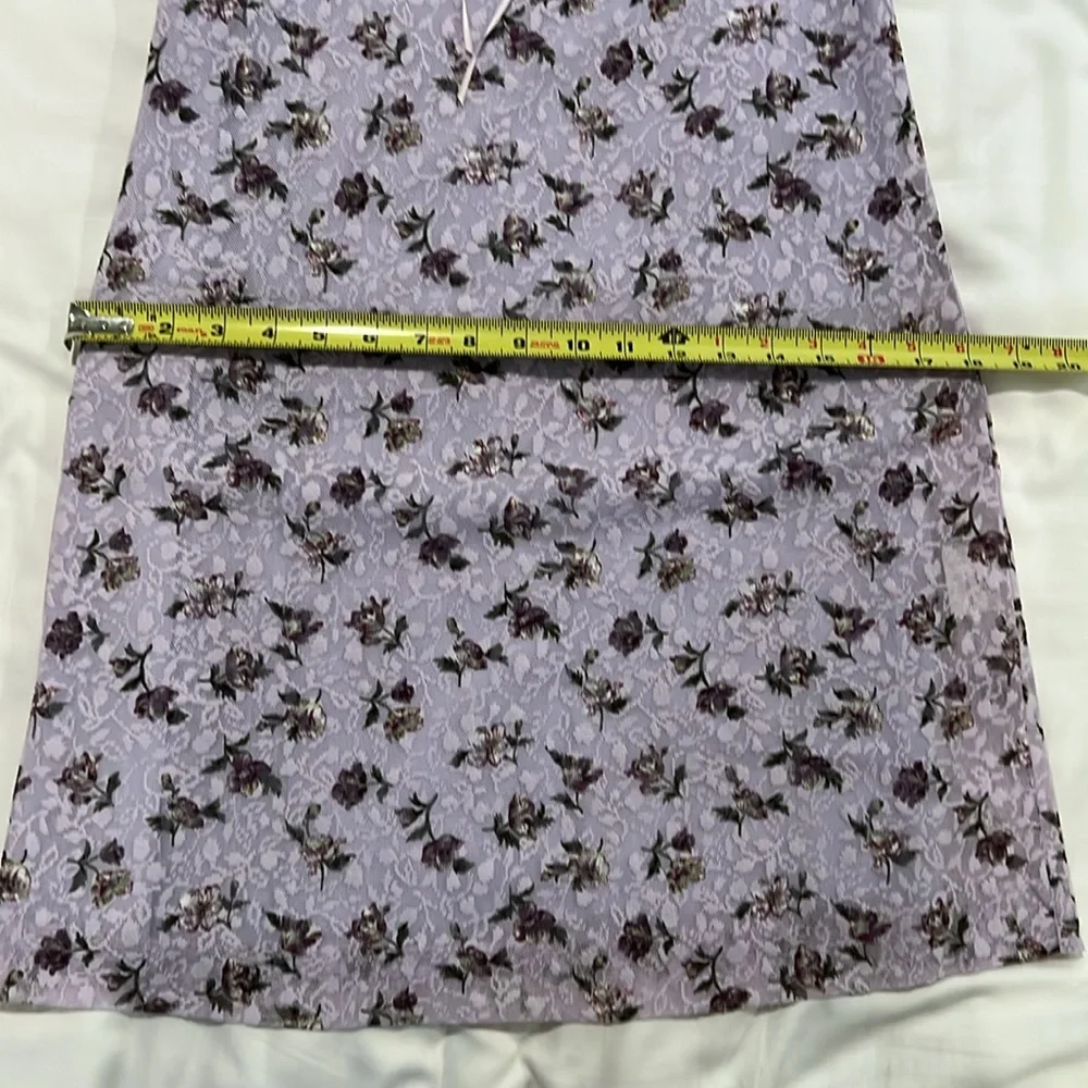 VINTAGE 90s Lavender Floral Babydoll Lace Mini Dress/ Woman/ Size 4 - Picture 8 of 10